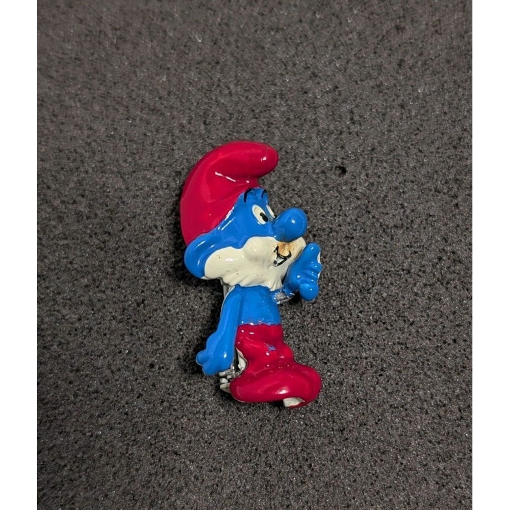 Vintage Papa Smurf Brooch Pin PEYO SEPP Smurfs Enamel Cartoon Figure